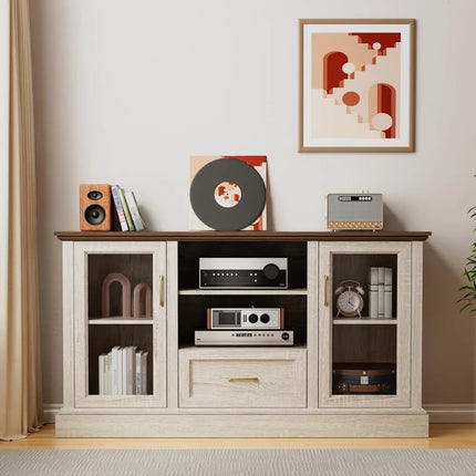 FurnitureZ l  70" Farmhouse Style Entertainment TV Stand for Living Room