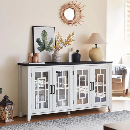 FurnitureZ l  63" Large Sideboard Buffet Cabinet with Storage for Dining Room