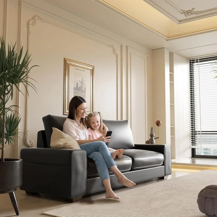 FurnitureZ l  Mid Century Modern Comfy Loveseat Sofa for Living Room