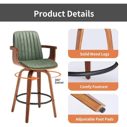 FurnitureZ l  Counter Height Bar Stools Set of 2 for Dining Room