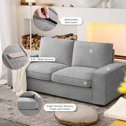 FurnitureZ l  88.58" Modern Sofa Couches for Living Room