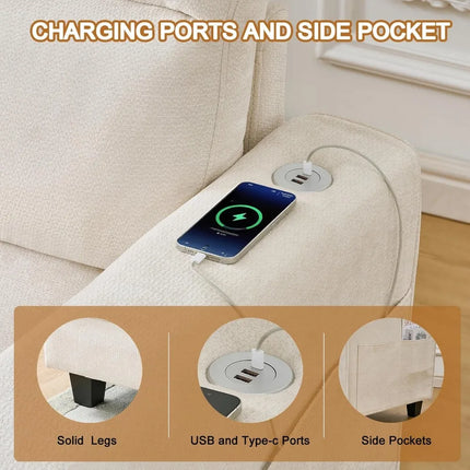 FurnitureZ l  118" Chenille Modern L Shape Sofa for Living Room