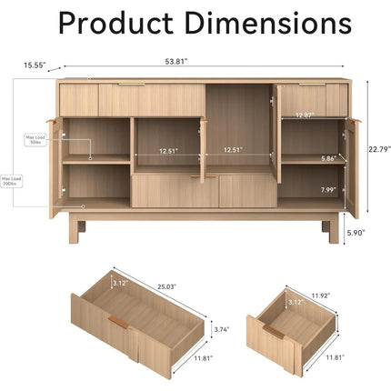 FurnitureZ l  Contemporary 3D Geometric Door Sideboard for Living Room, Dining Room