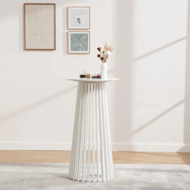 FurnitureZ l  24" Modern Pub Round Bar Height Cocktail Table for Dining Room, Living Room