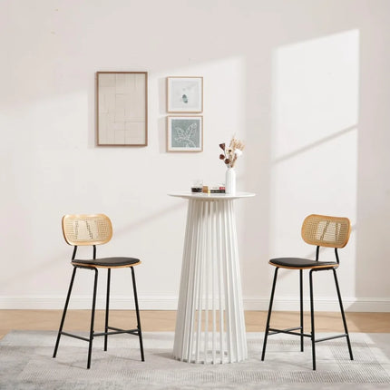 FurnitureZ l  24" Modern Pub Round Bar Height Cocktail Table for Dining Room, Living Room