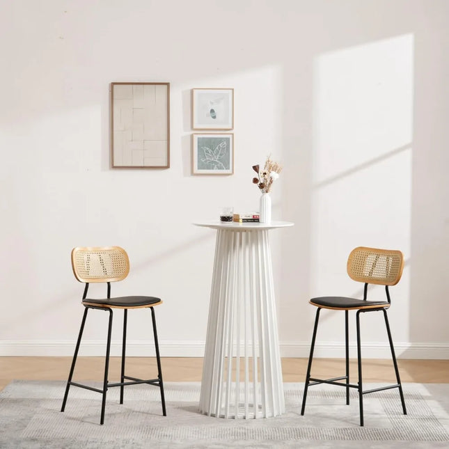 FurnitureZ l  24" Modern Pub Round Bar Height Cocktail Table for Dining Room, Living Room