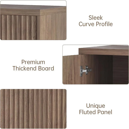 FurnitureZ l  Contemporary Fluted Buffet for Living Room, Dining Room