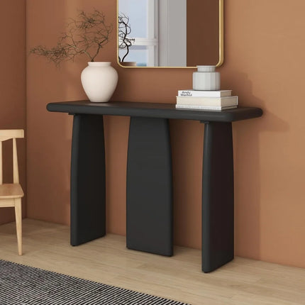 FurnitureZ l  47.24" Black Modern Console Table with 3 Legs for Living Room