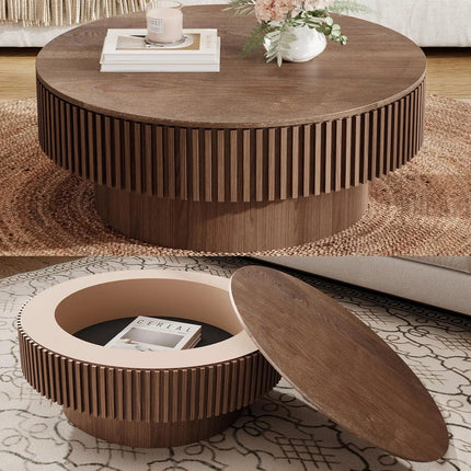 FurnitureZ l  35.43" Round Coffee Table Series for Living Room