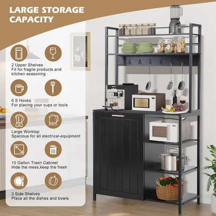 FurnitureZ l  Bakers Racks Kitchen Microwave Stand Cabinet for Kitchen, Dining Room