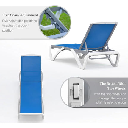 FurnitureZ l  Aluminum Patio Chaise Lounge Chair for Outdoor