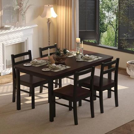 FurnitureZ l  Solid Wood Dining Table Set for 4 for Dining Room