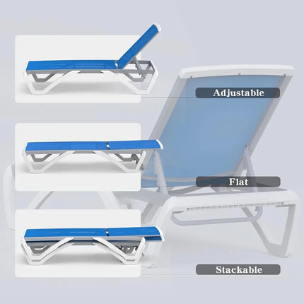 FurnitureZ l  Patio Chaise Lounge Chair Set of 3 for Outdoor