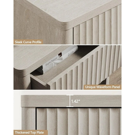 FurnitureZ l  Large Modern Wide Bedside Table for Living Room, Bedroom