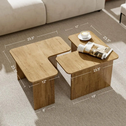 FurnitureZ l  Pair of Contemporary Nesting Coffee Tables for Living Room