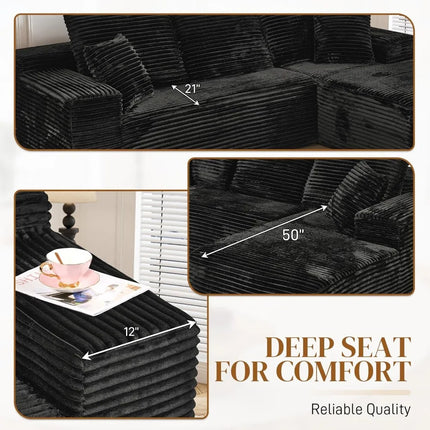 FurnitureZ l  108" L Shaped Boneless Sectional Sofa Couches for Living Room