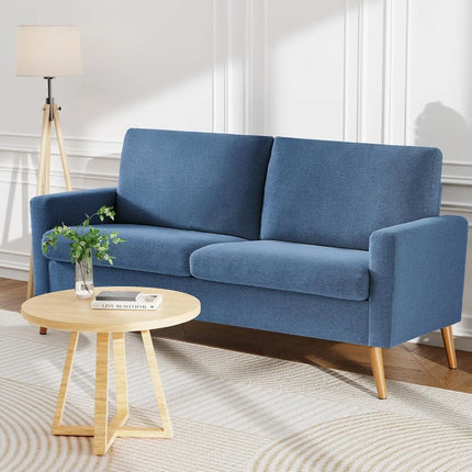 FurnitureZ l  68" Loveseat Sofa Linen Couch for Living Room