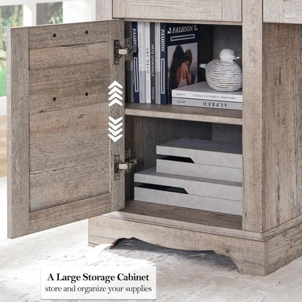 FurnitureZ l  60" Farmhouse Executive Desk for Home Office