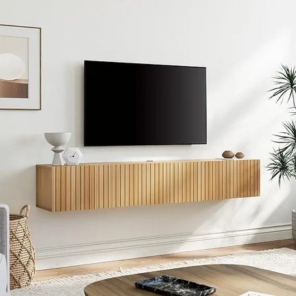 FurnitureZ l  70" Modern Wall-Mounted Floating TV Stand for Living Room, Bedroom