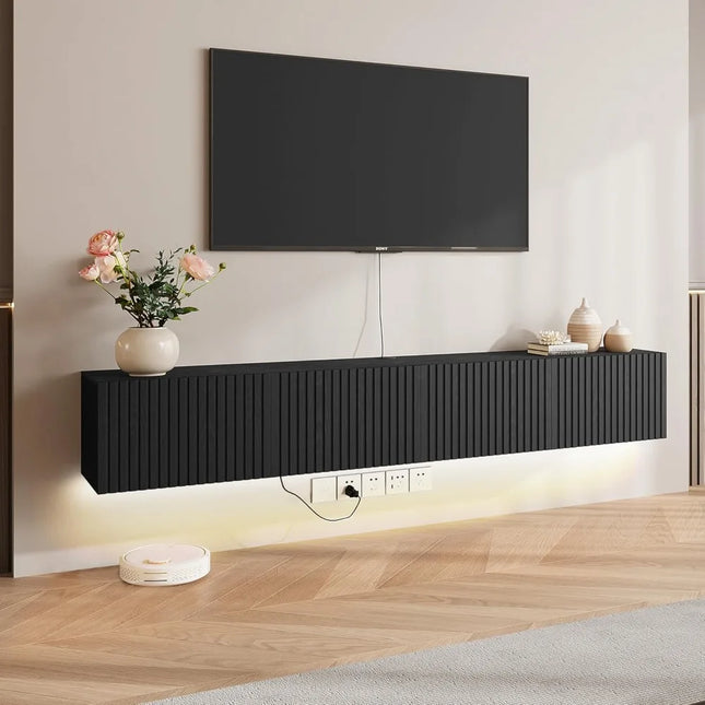 FurnitureZ l  71" Wall-Mounted Floating TV Stand for Living Room, Bedroom