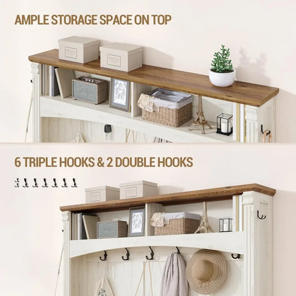 FurnitureZ l  Farmhouse Style Entryway Furniture with Bench, Shoe Storage