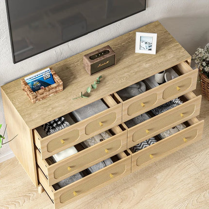 FurnitureZ l  Modern 6 Drawer Double Dresser for Living Room