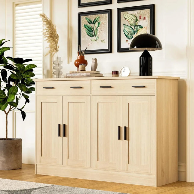 FurnitureZ l  Oak Buffet Cabinet  for Living Room, Dining Room