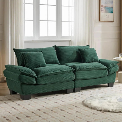 FurnitureZ l  Modern 84" Corduroy Loveseat Sofa for Living Room