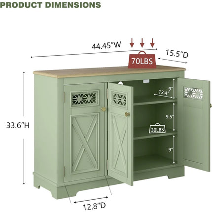 FurnitureZ l  45" Modern Buffet Server for Dining Room, Kitchen