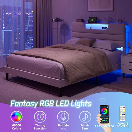 FurnitureZ l  Contemporary Queen Bed Frame for Bedroom