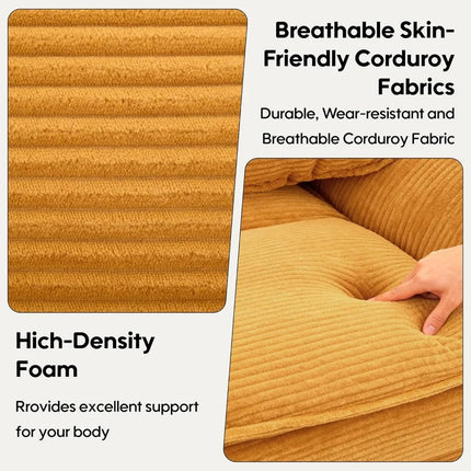 FurnitureZ l  Modern 84" Corduroy Loveseat Sofa for Living Room