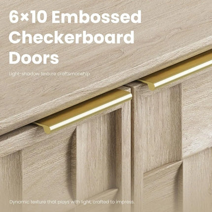 FurnitureZ l  Solid Wood Fluted Sideboard Cabinet for Living Room, Dining Room