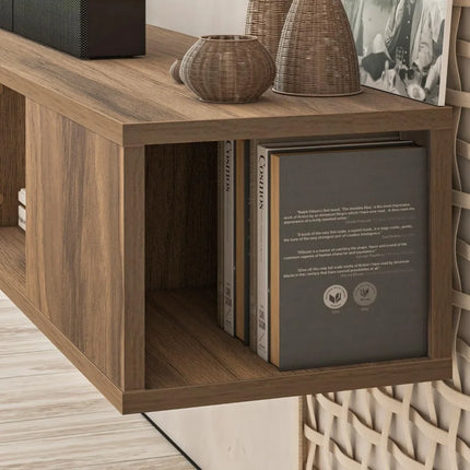 FurnitureZ l  Modern Walnut Floating TV Stand for Living Room, Bedroom