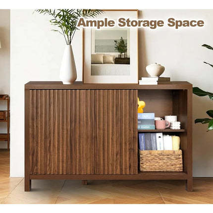 FurnitureZ l  Modern Fluted Sideboard Buffet Cabinet for Living Room, Dining Room