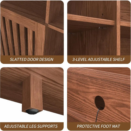 FurnitureZ l  Rustic Brown Farmhouse TV Stand for Living Room, Bedroom