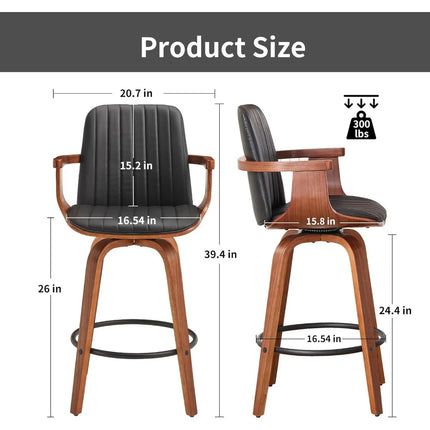 FurnitureZ l  Counter Height Bar Stools Set of 2 for Dining Room