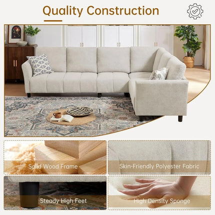 FurnitureZ l  102" Convertible Sectional Sofa Couch for Living Room