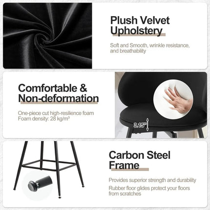 FurnitureZ l  26" Counter Height Swivel Bar Stools Set of 3 for Dining Room