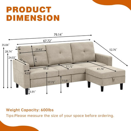 FurnitureZ l  Sectional Sofa Couches for Living Room