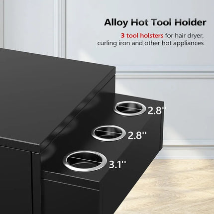 FurnitureZ l  Mobile Hair Stylist Cart with Storage for Dressing Room, Bedroom