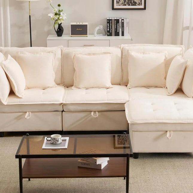 FurnitureZ l  102.5" Modular Sectional Sofa for Living Room