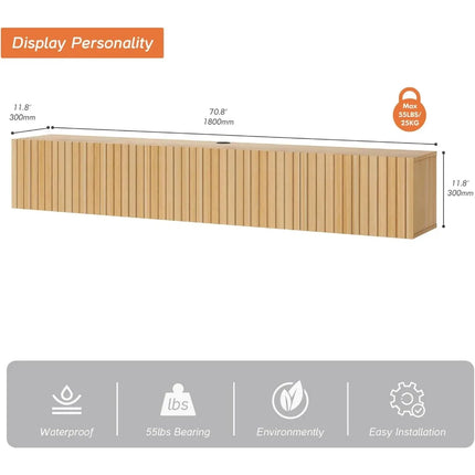 FurnitureZ l  Modern Wall-Mounted Floating TV Stand for Living Room, Bedroom