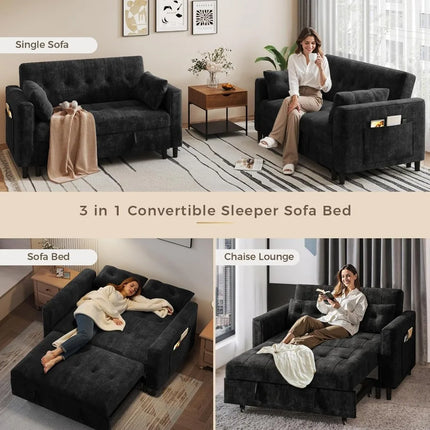 FurnitureZ l  3 in 1 Convertible Sleeper Sofa Bed for Bedroom