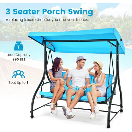 FurnitureZ l  3 Person Porch Swing for Outdoor