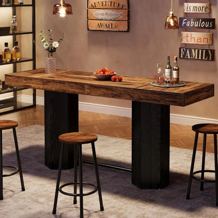 FurnitureZ l  70.9" Extra Long Bar Table for Dining Room