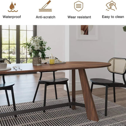 FurnitureZ l  70.86" Oval Dining Table for 6-8 People for Dining Room