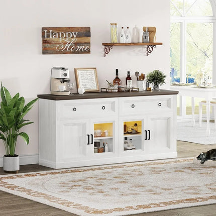 FurnitureZ l  Large 63" Wood Sideboard Buffet for Dining Room, Kitchen