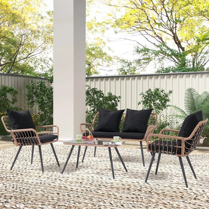 FurnitureZ l  4 Pieces Patio Furniture Set for Outdoor