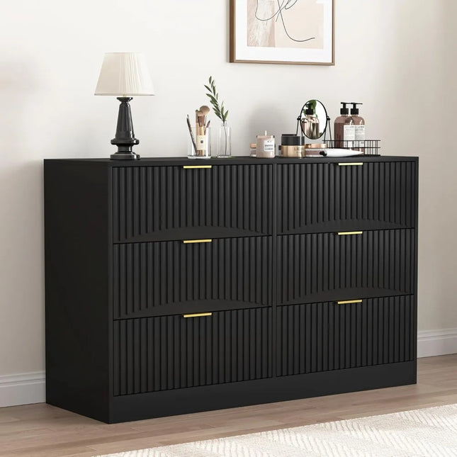 FurnitureZ l  Wide Modern Wood Dresser for Bedroom, Dressing Room