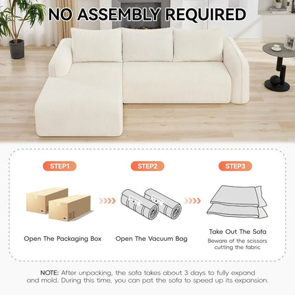 FurnitureZ l  Modular Sectional Deep Seat Sofa with Chaise Lounge for Living Room